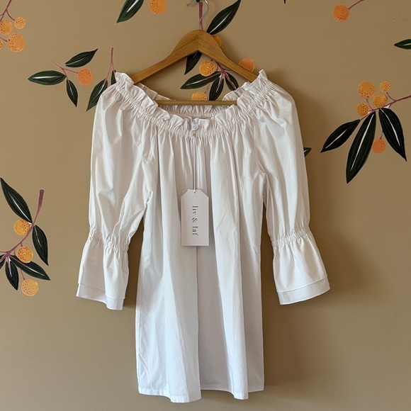 Dresses & Skirts - White off shoulder dress Liv & Laf NWT